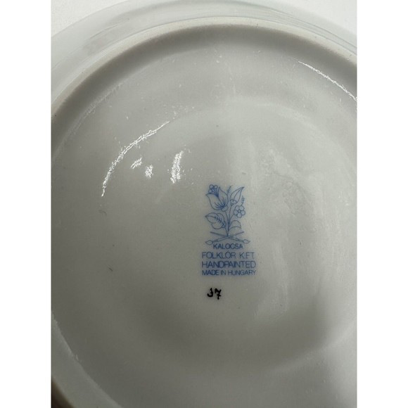 2 Set HUNGARYKALOCSA HAND PAINTED PORCELAIN  COFFEE CUP & SAUCER Folklor K.F.T. - Picture 8 of 10